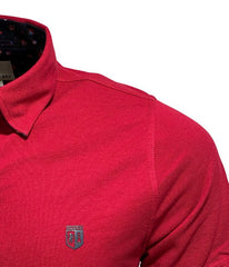 Polo Piqué En Coton Stretch Rouge Cerise