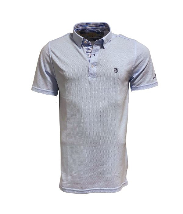 Polo Piqué En Coton Stretch bleu ciel