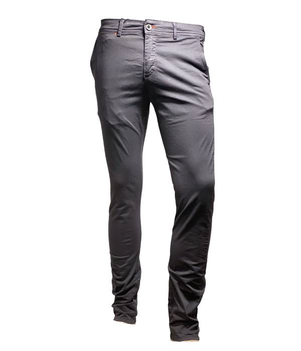 Pantalon chino gris regular fit