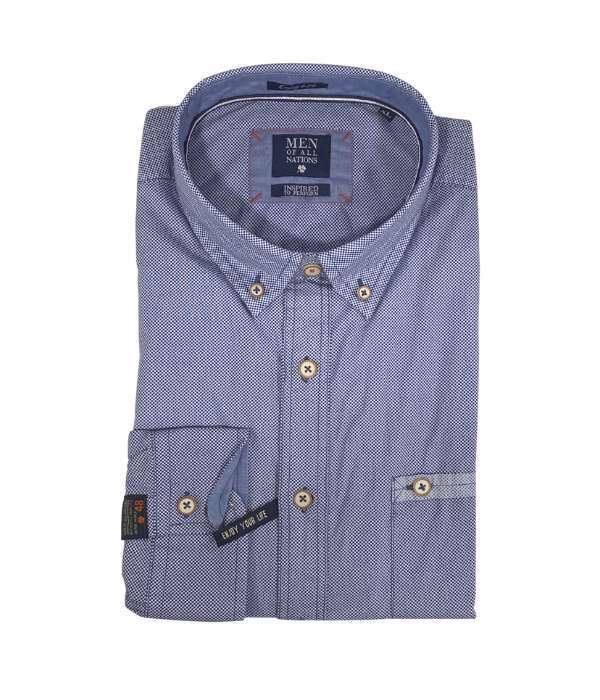 Chemise petit point bleu