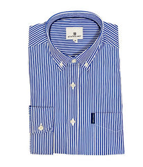 chemise bleu rayé avec poche