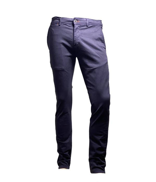 Pantalon chino bleu encre de coupe regular 600