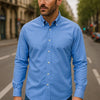 Chemise Oxford bleu ocean unie
