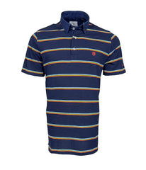 Polo piqué bleu à rayure