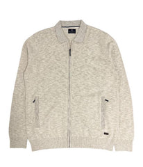 Pull veste en beige avec deux poches à fermeture éclair