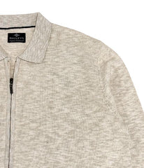 Pull veste en beige avec deux poches à fermeture éclair