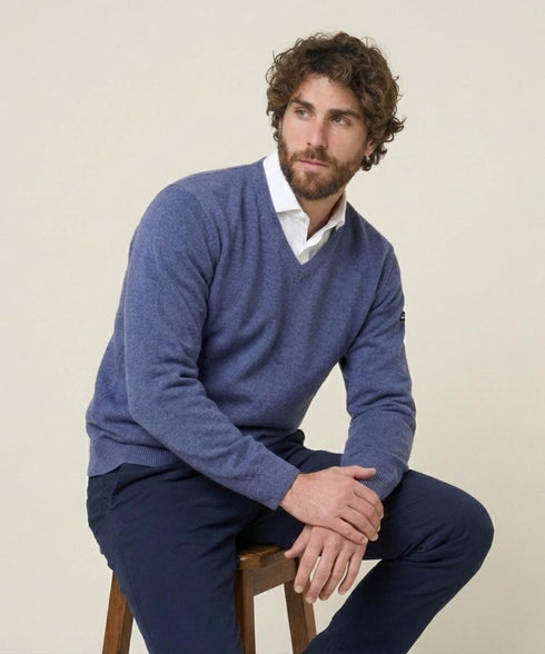 Pull Homme GREEN COAST Col V – Laine Mérinos & Acrylique | Made in Italy