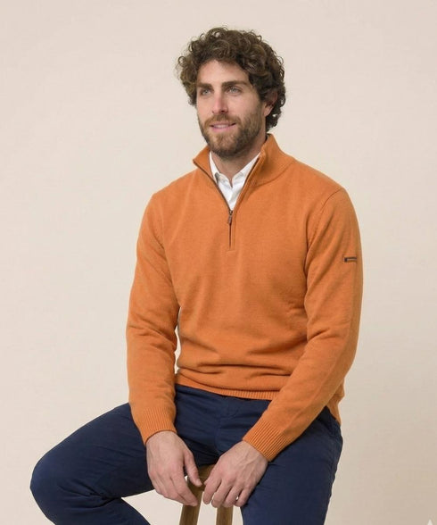 Pull Homme Zippé – Laine Mérinos & Acrylique | Made in Italy