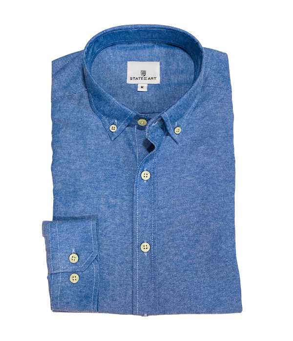 Chemise Oxford bleu unie