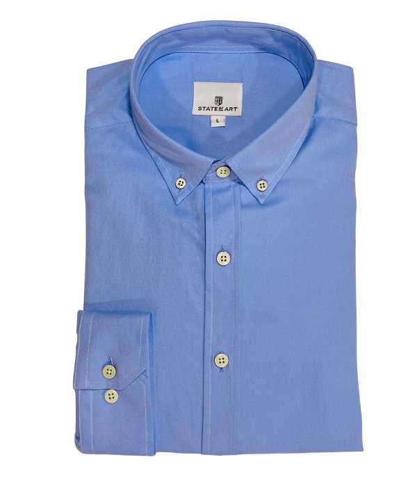 Chemise Oxford bleu ocean unie