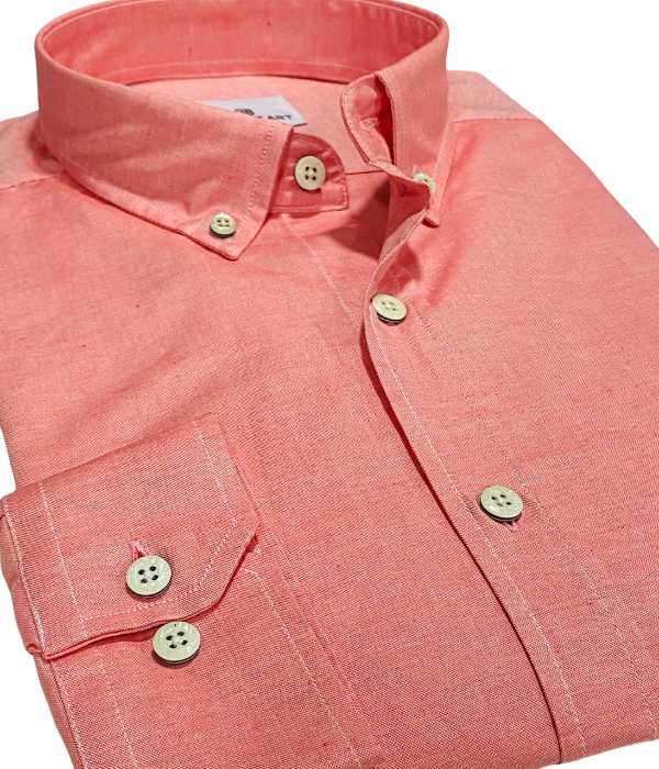 Chemise oxford corail unie