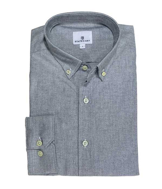 Chemise oxford gris unie 600