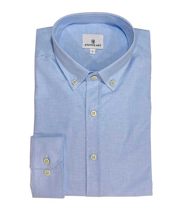 Chemise Oxford bleu ciel unie