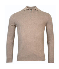 Pull Merino avec col polo simple couleur beige