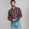 Chemise à carreaux multi-color bleu / orange