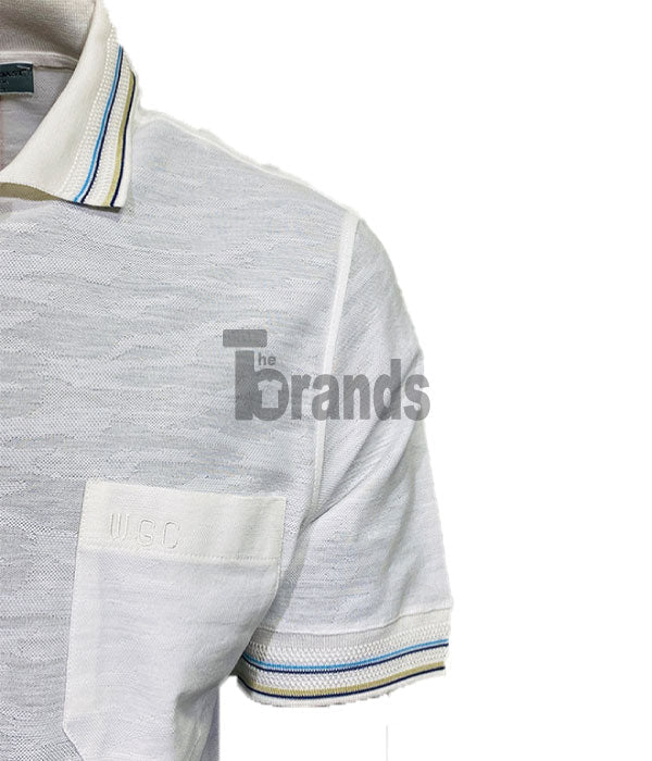 Polo blanc classique en fil de coton d’écosse made in Italy