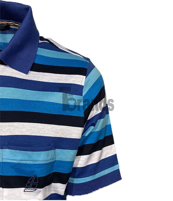 Luxury italian polo rayé multi-couleur