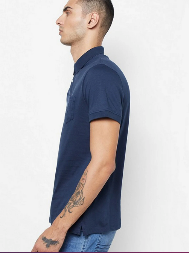 Polo jersey Dyed bleu  slim fit