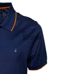 Polo uni bleu nuit en Fil d’écosse