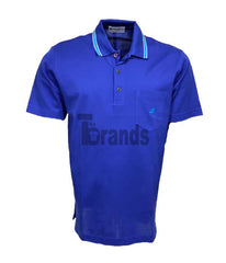 Polo bleu roi classique en fil de coton d’écosse made in Italy