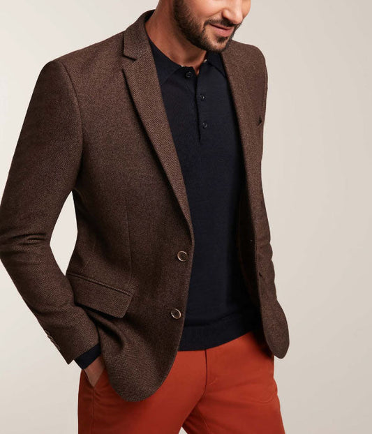 Veste laine marron de coupe ajusté 600