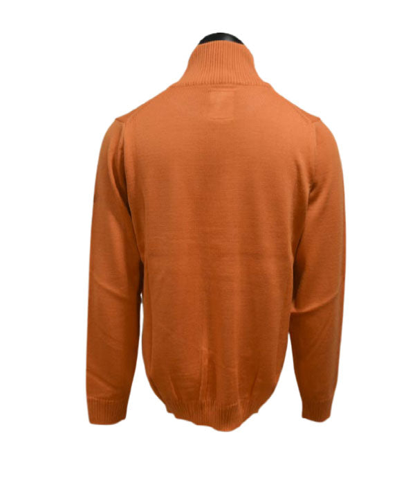 Pull orange avec demi fermeture éclair - made in Italy