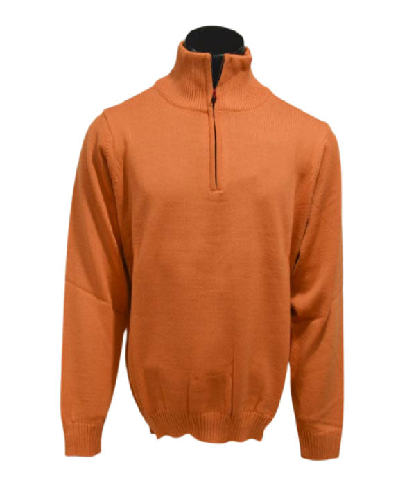 Pull orange avec demi fermeture éclair - made in Italy